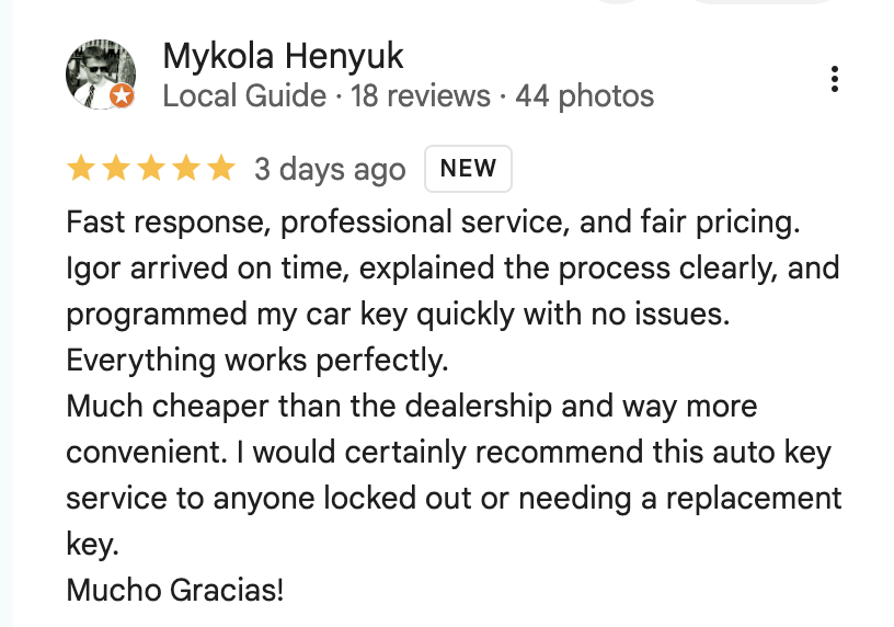 Google Review Screenshot